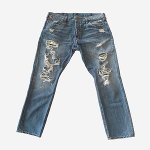 Ralph Lauren Denim and Supply Distressed Straight Leg Jeans 38 x 30